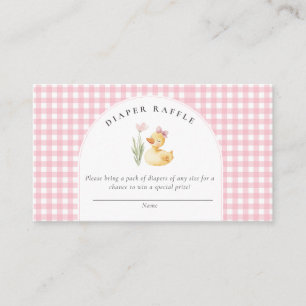 Carte D'accompagnement Une petite canette est en route Fête de bébé fille