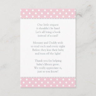Carte D'accompagnement Une Petite Demande Baby shower Rose