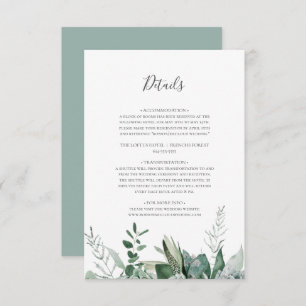 Carte D'accompagnement Une verdure succulente   Détails de l'écran vert