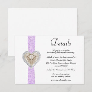 Carte D'accompagnement Unicorn Purple Lace Détails du Mariage