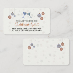Carte D'accompagnement Vacances festives "Christmas Spirit" Boissons bill