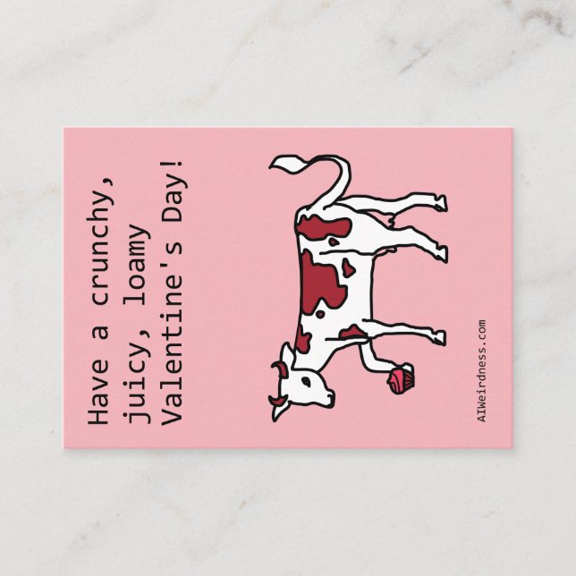 Carte D'accompagnement Vache avec cupcake et limon - Saint-Valentin génér (Devant)