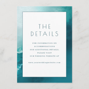 Carte D'accompagnement Vagues aquarelles sarcelle sereines