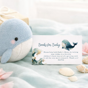 Carte D'accompagnement Vagues de baleine océanique Livres blancs pour Bab
