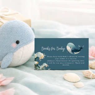 Carte D'accompagnement Vagues de baleine océanique Livres turquoise pour