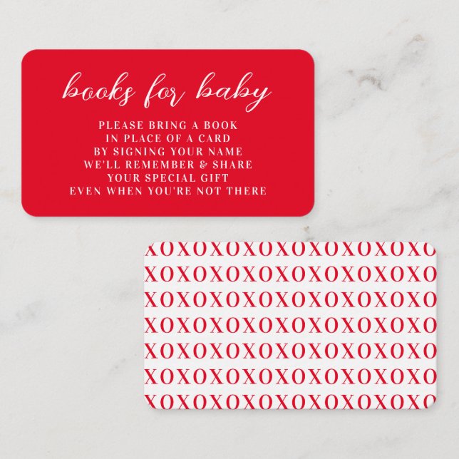 Carte D'accompagnement Valentine Baby shower Livres Pour Bébé (Devant / Derrière)