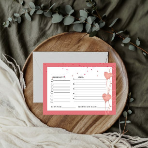 Carte D'accompagnement Valentine Pink Heart nuptiale demande de recette d