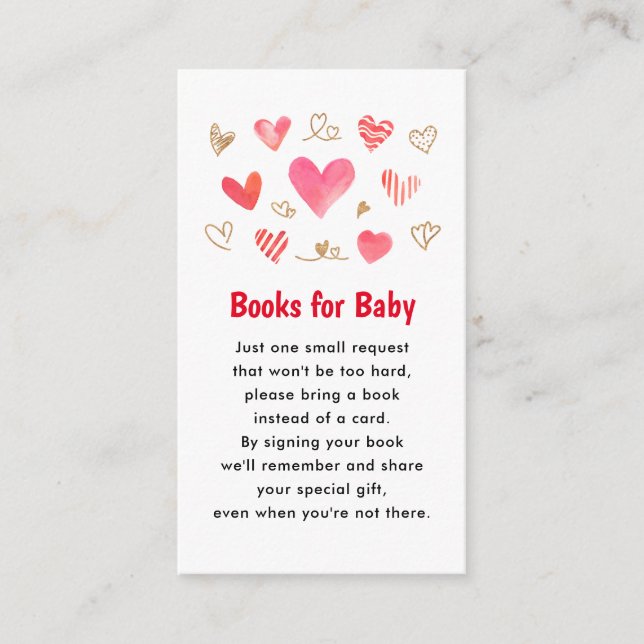 Carte D'accompagnement Valentines's Day Baby showers Livres pour bébé (Devant)