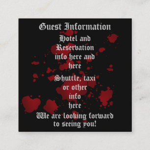 Carte D'accompagnement Vampire Halloween mariage informations d'invité