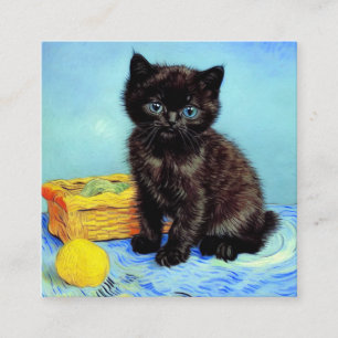 Carte D'accompagnement Van Gogh Black Kitten avec fils