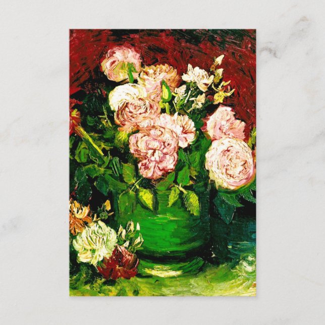 Carte D'accompagnement Van Gogh Pivoines et Roses (Devant)