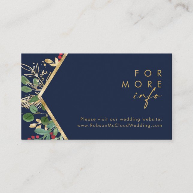 Carte D'accompagnement Végétation de Noël moderne | Site Mariage de la Ma (Devant)