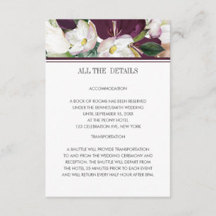 Carte D'accompagnement Velvet Magnolia Moderne classique détails mariages