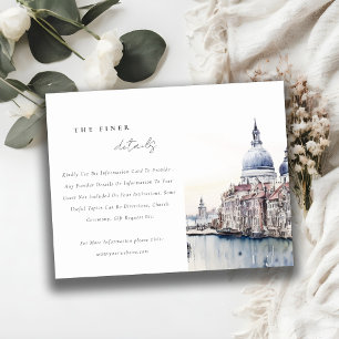 Carte D'accompagnement Venice Italie Canals Aquarelle Mariage Détails