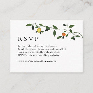 Carte D'accompagnement Verdure, citrons et Marigolds Online RSVP