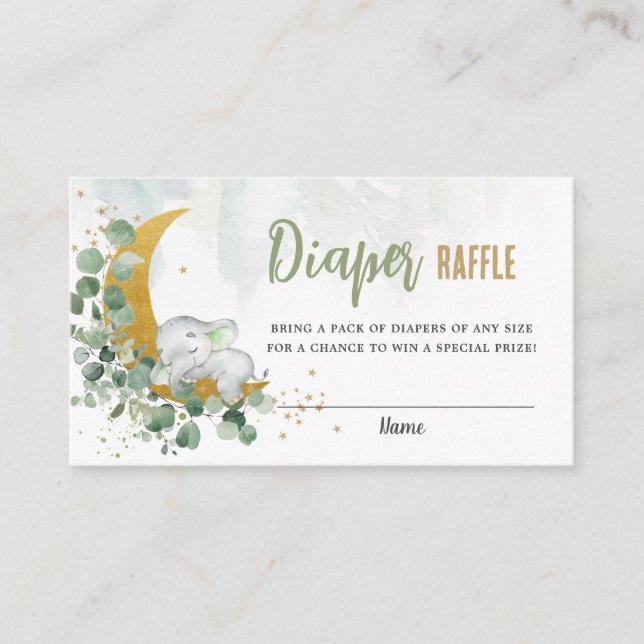 Carte D'accompagnement Verdure Lune mignonne Eléphant Neutral Déchets Raf (Devant)