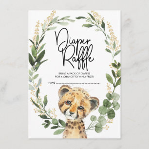 Carte D'accompagnement Verdure neutre Leopard Safari Baby Diaper Raffle