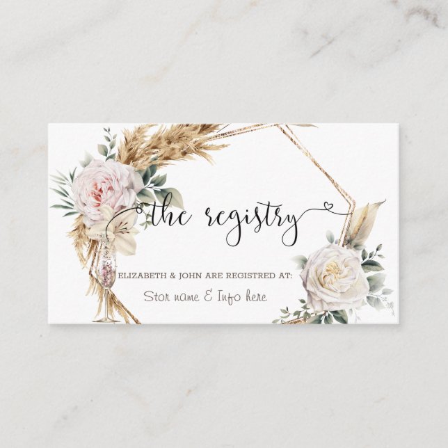 Carte D'accompagnement Verre de Champagne à cadre d'or fleuri (Devant)