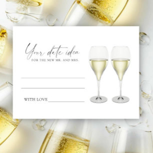 Carte D'accompagnement Verres à champagne - Idées de soirée en amoureux \