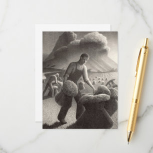 Carte D'accompagnement Vers la tempête par Grant Wood