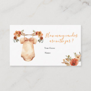 Carte D'accompagnement Vêtements de bébé floraux de citrouille d'automne 