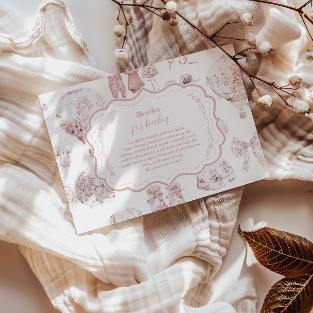 Carte D'accompagnement Vêtements roses Toile De Jouy Livres pour bébé (Créateur téléchargé)