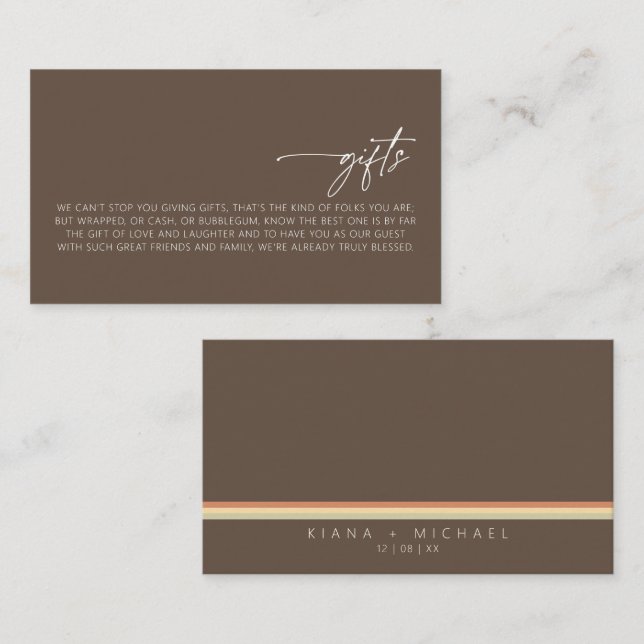 Carte D'accompagnement Vibes du désert Cadeaux de mariage ID1019 (Devant / Derrière)