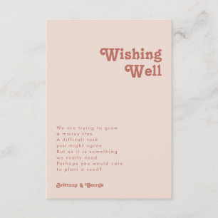 Carte D'accompagnement Vibes Retro Simple Blush Mariage Rose Wishing well
