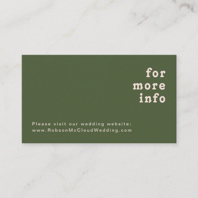 Carte D'accompagnement Vibes rétro simples | Site Mariage vert d'olive (Devant)