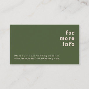 Carte D'accompagnement Vibes rétro simples Site Mariage vert d'olive
