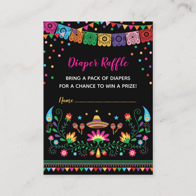Carte D'accompagnement Vibrant mexicaine Fiesta Baby shower de raffle de  (Devant)