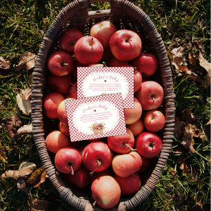 Carte D'accompagnement Vichy Rouge Bohème Livres de Pommes Pour Baby Show