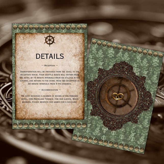 Carte D'accompagnement Victorian Elegance Steampunk Détails du Mariage (Créateur téléchargé)