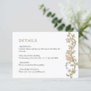 Carte D'accompagnement Victorian Ornate Grace Floral Détails du Mariage
