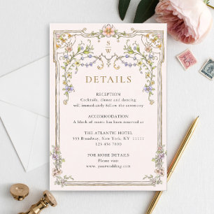 Carte D'accompagnement Victorian Ornate Grace Floral Détails du Mariage