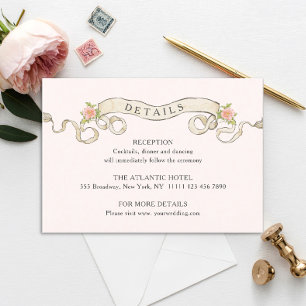 Carte D'accompagnement Victorian Ornate Grace Floral Détails du Mariage