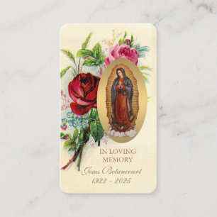 Carte D'accompagnement Vierge religieuse Marie Guadalupe Funérailles cath