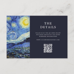 Carte D'accompagnement Vincent Van Gogh Mariage de nuit Starry