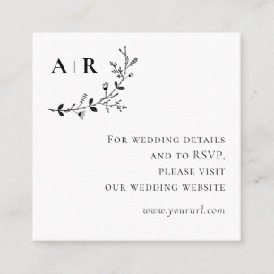 Carte D'accompagnement Vine Scroll Mariage Website, RSVP, Détails