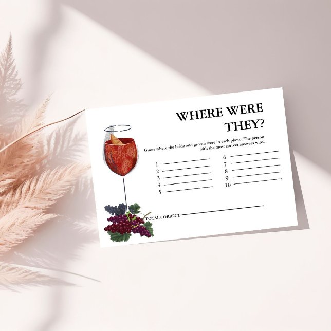 Carte D'accompagnement Vino avant les voeux où étaient-ils le jeu nuptial (Créateur téléchargé)