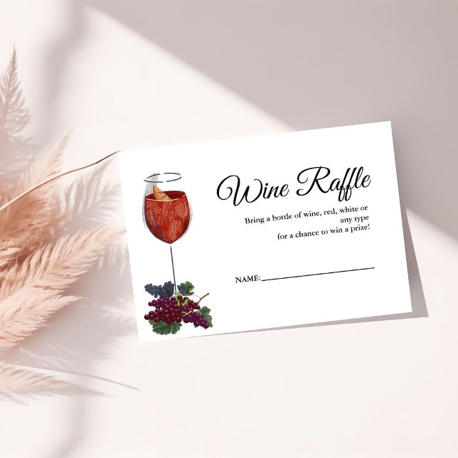Carte D'accompagnement Vino avant voeux Wine Raffle Fête des mariées Jeu (Créateur téléchargé)
