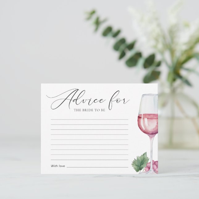 Carte D'accompagnement Vino avant Vows Fête des mariées Conseils et souha (Debout devant)