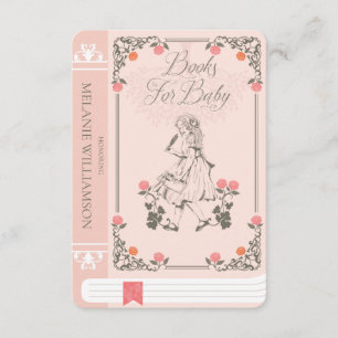 Carte D'accompagnement Vintage Alice au pays des merveilles Livres Rose