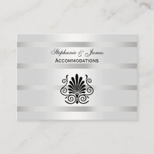 Carte D'accompagnement Vintage Art Déco Plume Noir Blanc Hébergements