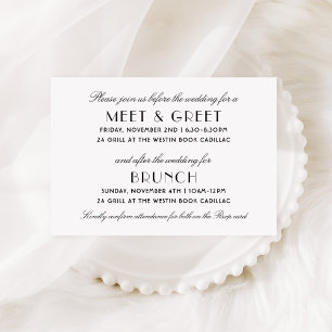 Carte D'accompagnement Vintage Black Art Déco Mariage Accueil et Brunch