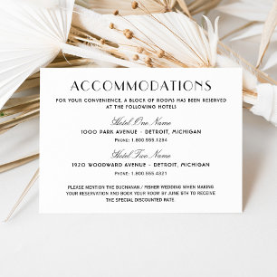 Carte D'accompagnement Vintage Black Art Déco Mariage Hébergements