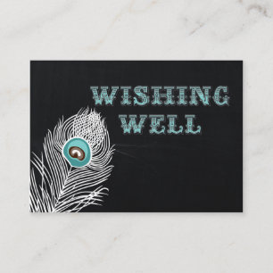 Carte D'accompagnement Vintage Chalkboard paon mariage désirant bien