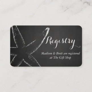Carte D'accompagnement Vintage Chalkboard Starfish Mariage nautique