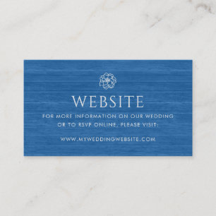 Carte D'accompagnement Vintage Chic Floral Marine Blue Wood Mariage Websi