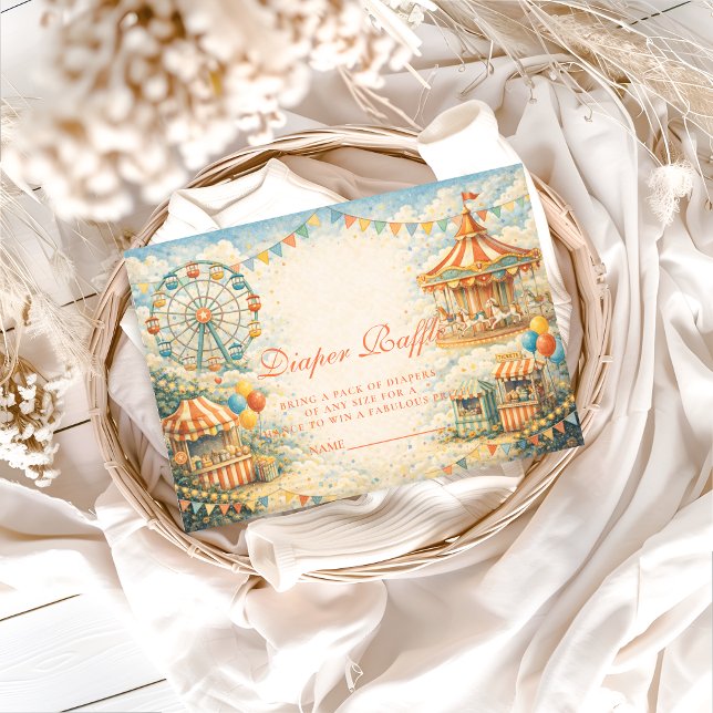 Carte D'accompagnement Vintage Circus Diapper Raffle (Créateur téléchargé)